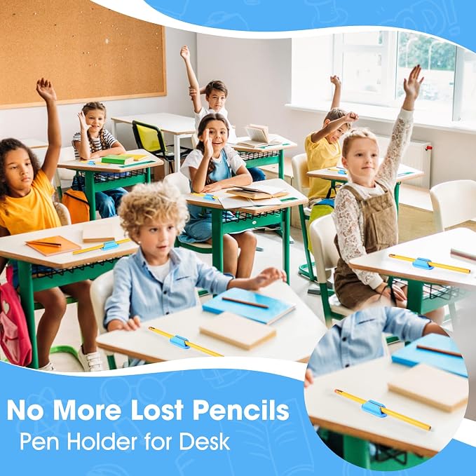 VZZNN 20 PCS Adhesive Pencil Holders, Silicone Marker Organizer - Image 2