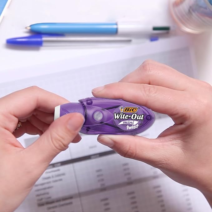 BIC Wite-Out Mini Twist Correction Tape, No Dry Time, Tear Resistant Tape - Image 4