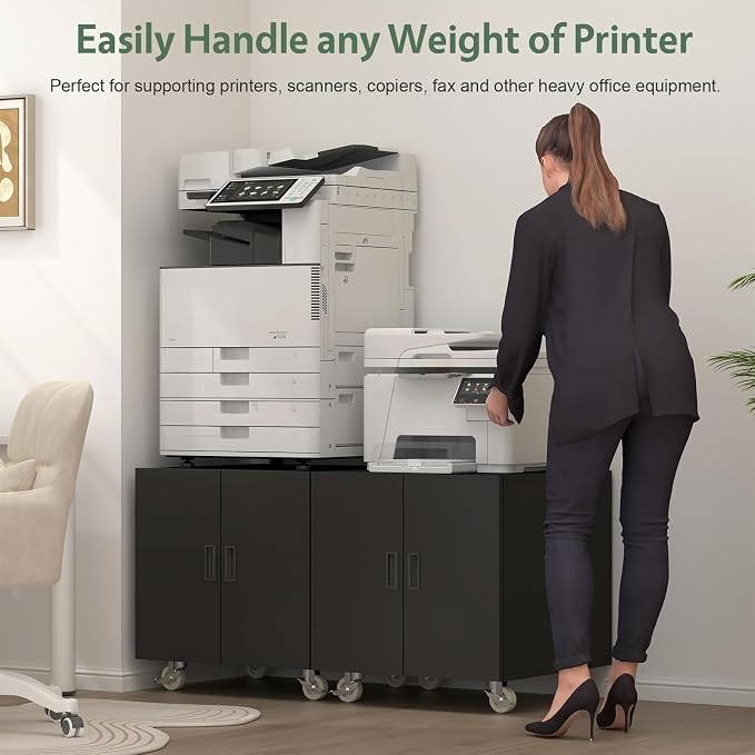 Printer Stand with Storage, Metal Printer Table - Image 5