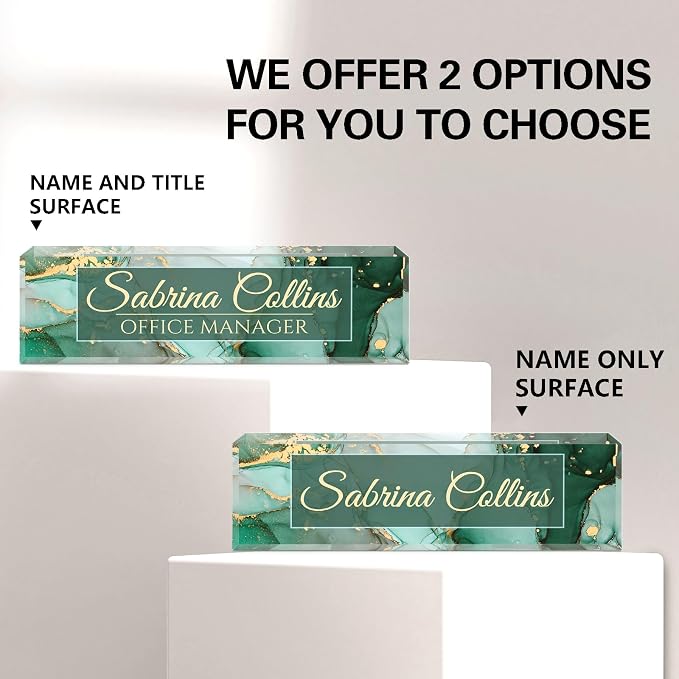 Name Plate for Desk, Desk Name Plate Personalized, Office Decor for Women Men - Image 2