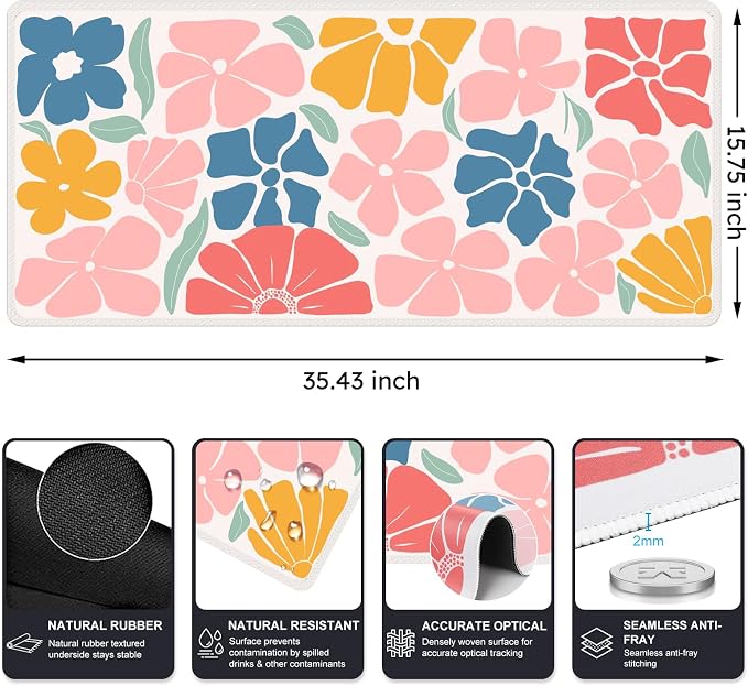 iCasso XXL Large Mouse Mat, Anti-slip Big Mousepad - Image 2