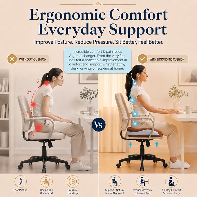 Seat Cushions for Office Chairs Wheelchair Cushion for Long Sitting Back - Image 8