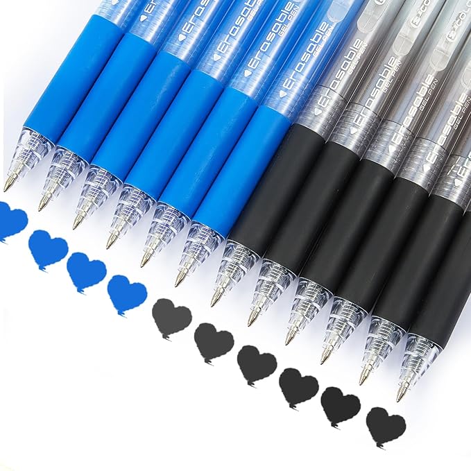 12Pcs Retractable Erasable Gel Pens Clicker, Fine Point 0.7mm Smooth Writing - Image 5