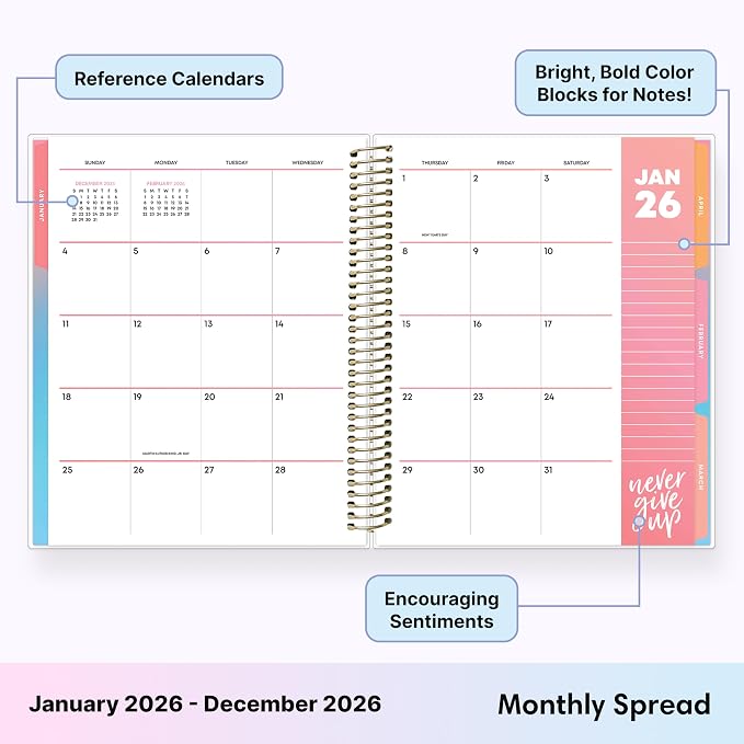 Blue Sky Livewell 2026 Daily and Monthly Planner Calendar, January 2026 - Image 3
