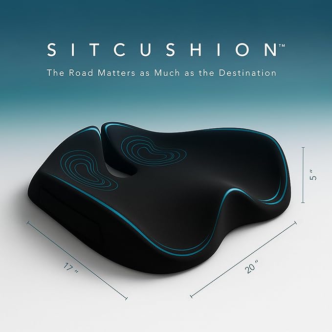 X Large Seat Cushions for Office Chairs– Pressure Relief Seat Cushion for Tailbone Pain, Back Pain, Coccyx & Sciatica Pain Relief Pillow – Office Chair Cushion with Extra Cover(Gray)-DeskLoop Office