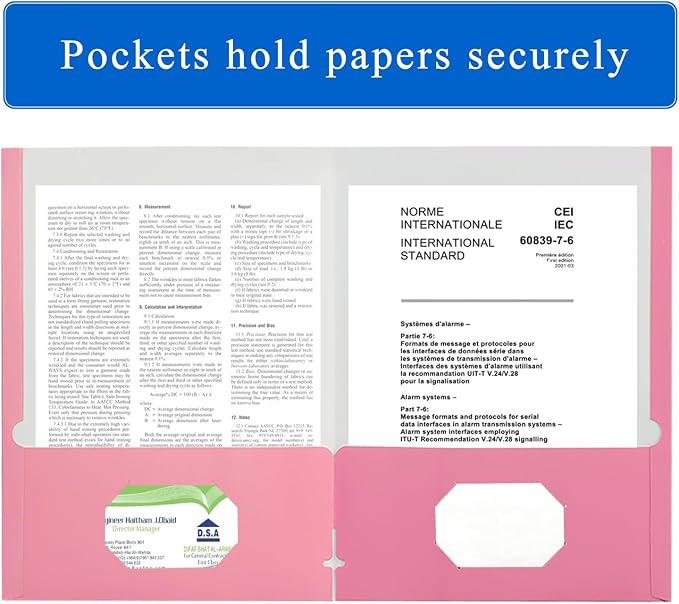 Zzrywuty File folders with Pockets, 25 Pack Paper Folders with Card Slot - Image 3