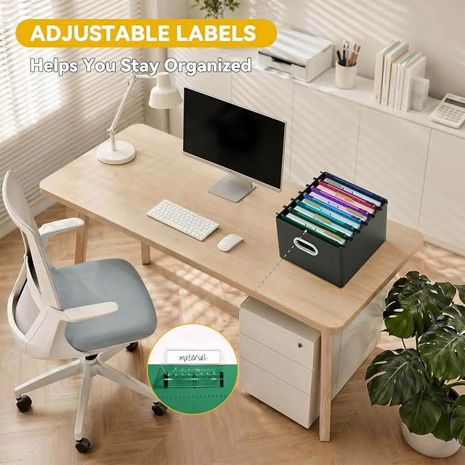 Plastic Heavy Duty Hanging File Folders, 1.5 Inch Expandable Letter Size Filing - Image 5