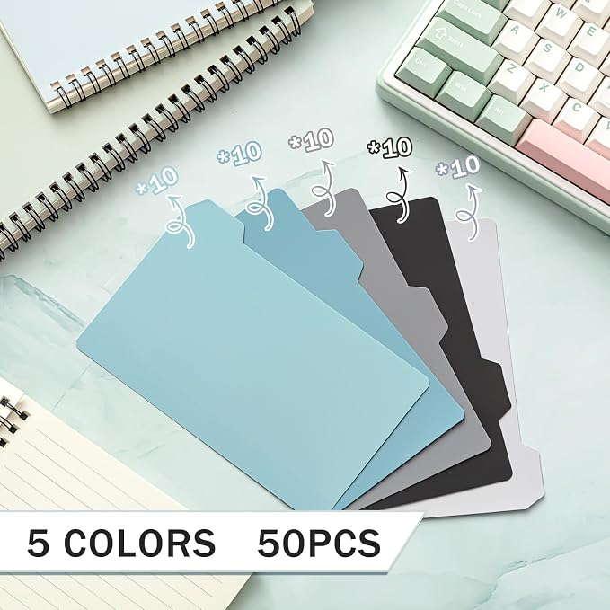 Harloon 50 Pack 3 x 5 Inch Index Card Dividers - Image 3