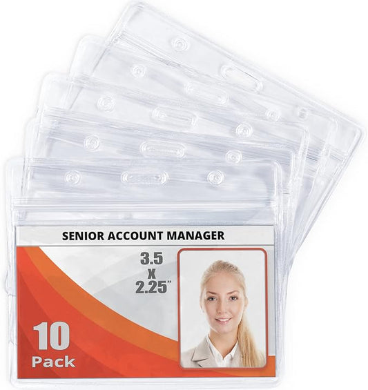 Mifflin-USA Horizontal ID Name Badge Holder, Waterproof and Resealable Plastic by MIFFLIN