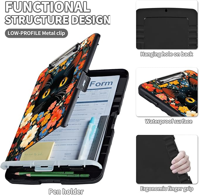 Clipboard with Storage & Pen Holder, Nursing Letter-Size 8.5x11 with - Image 3