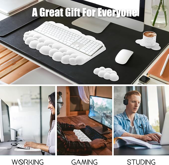 Ergonomic Wrist Rest for Keyboard and Mouse, Soft Memory Foam Cloud Keyboard - Image 7