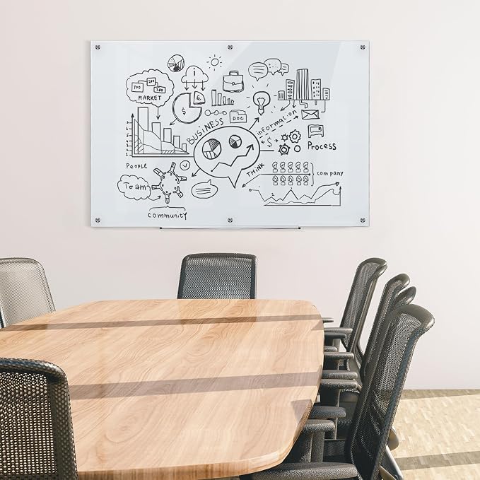 Amazon Basics Glass Dry-Erase Board, Magnetic Frameless Whiteboard - Image 6