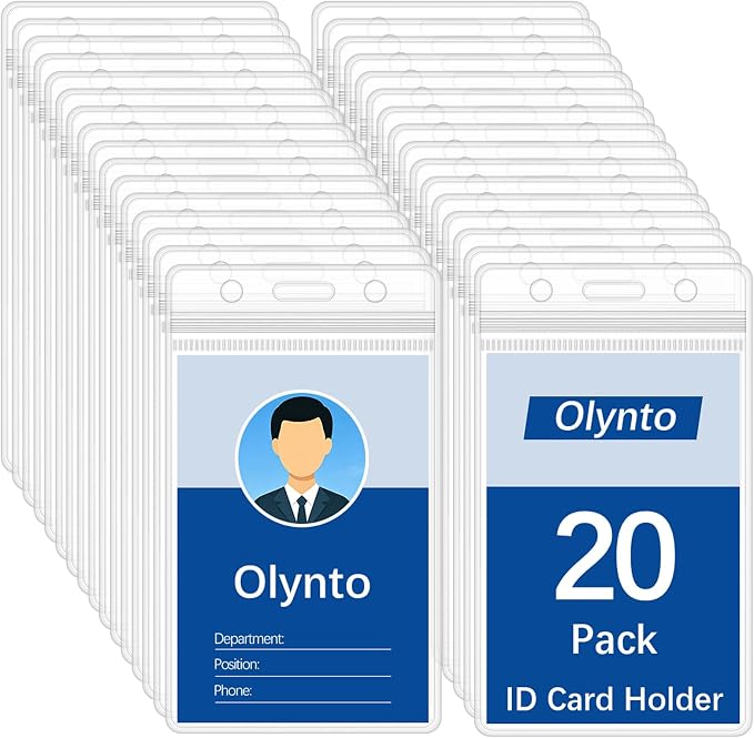 20 Pcs Clear Vertical ID Badge Holder by OfficeandTravelmust-haves