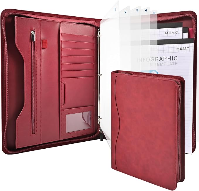 Padfolio Portfolio Folder Binder-Organizer Planner Notebook Zippered Portfolio by Sbrinnaliao