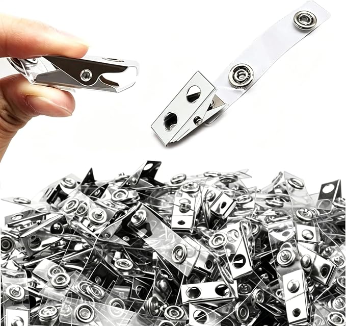 100Pcs Premium Metal Badge Clips - Image 2