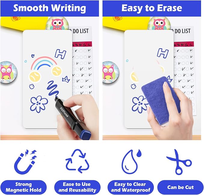 TOTiyea 40 Pack Dry Erase Magnetic Labels, 4x2 Inches, Dry Erase Name Magnets - Image 2