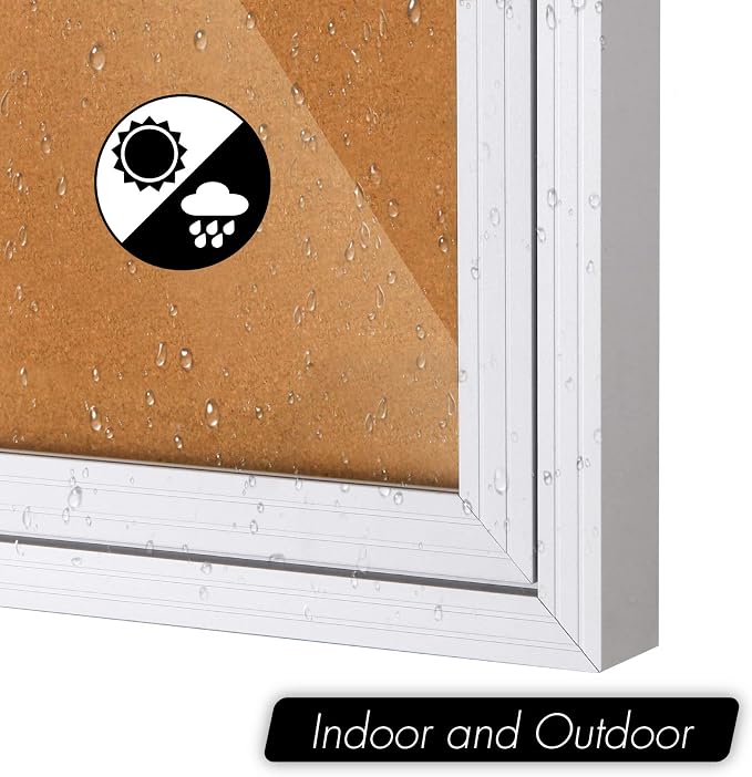 INNOVART Enclosed Bulletin Board 48”x36”, Lockable Cork Noticeboard - Image 5