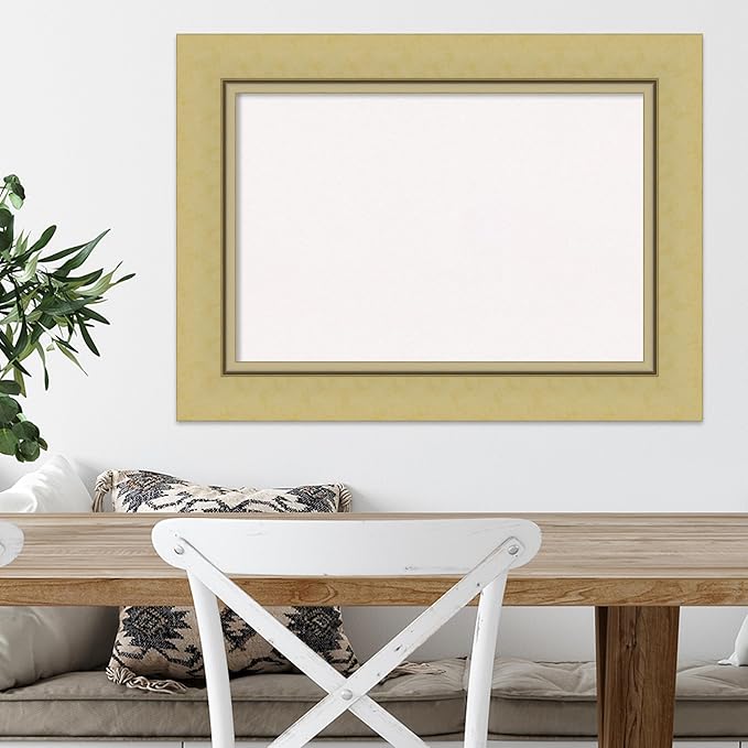 Amanti Art White Cork Board for Wall, 22x30 Vision Board with Gold Frame, Medium Corkboard Office Decor for Home Organization, Casual Corkboard Pinboard to Display Items for Home Organization in-DeskLoop Office