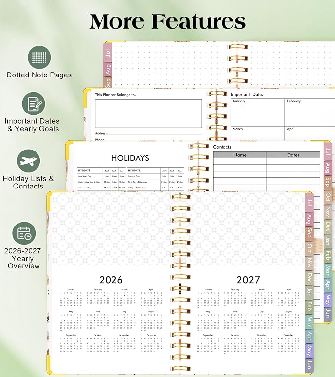 Academic Planner 2026-2027, Hardcover Weekly and Monthly Calendar Planner from - Image 6