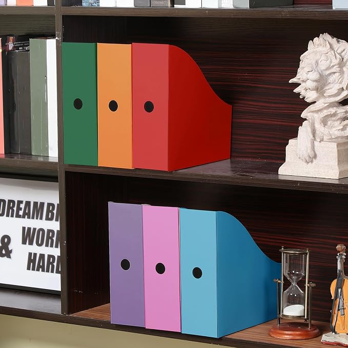 Colarr 24 Pcs Cardboard Magazine Holders 12 Colors Magazine Storage Box - Image 6