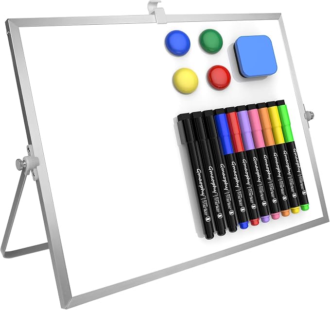 Dry Erase White Board, 16x12 Inches Double-Sided Desktop Whiteboard by GMAOPHY