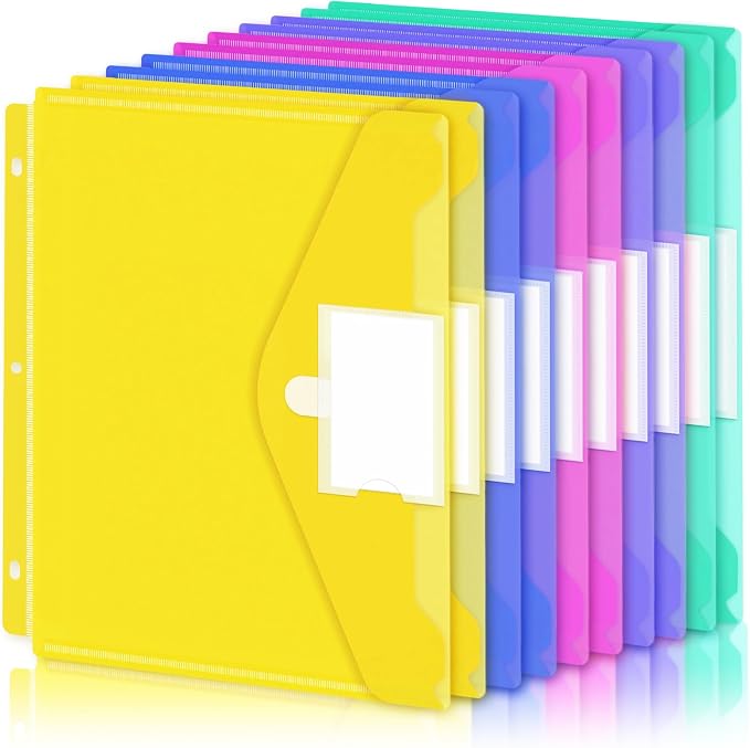 Nicecho Binder Pocket, 10 Pack Super Heavyweight Plastic Folders by Nicecho