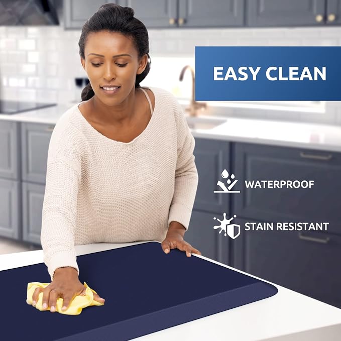KitchenClouds Kitchen Mat Cushioned Anti Fatigue Kitchen Rug 0.8inch Water - Image 3