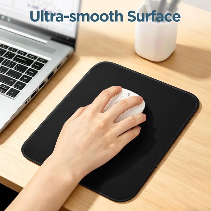 Black Mouse pad, Featuring a wear-Resistant Stitching Edge Design. It can be - Image 3