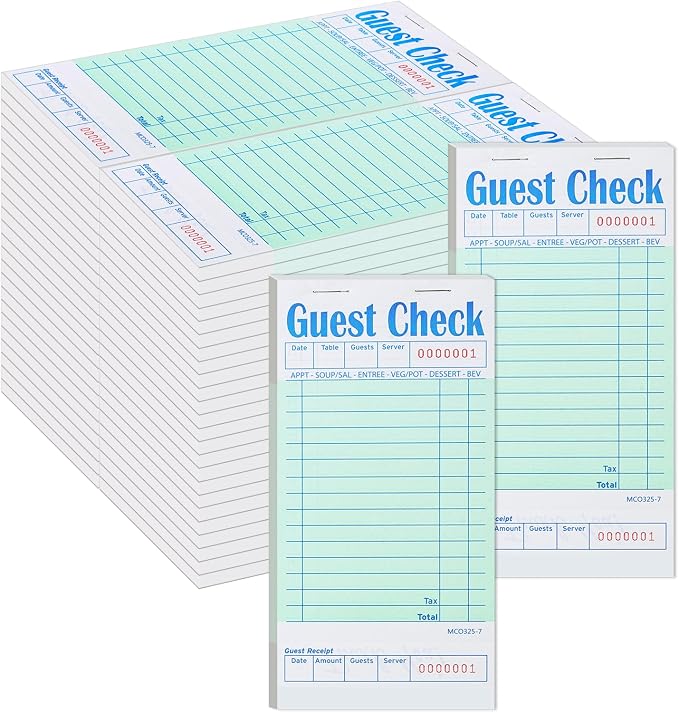 ZPARIK 48 Pack Green Guest Checks Books by ZPARIK
