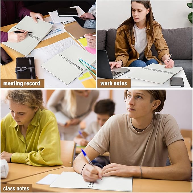 Fuutreo 12 Pcs Spiral Notebook for Work A5 8.3 x 5.7 Inch College Ruled Spiral Journal Notebook Kraft Cover Ruled Paper, 12 Color, 60 Sheets, 120 Pages for Office School(Morandi Color)-DeskLoop Office