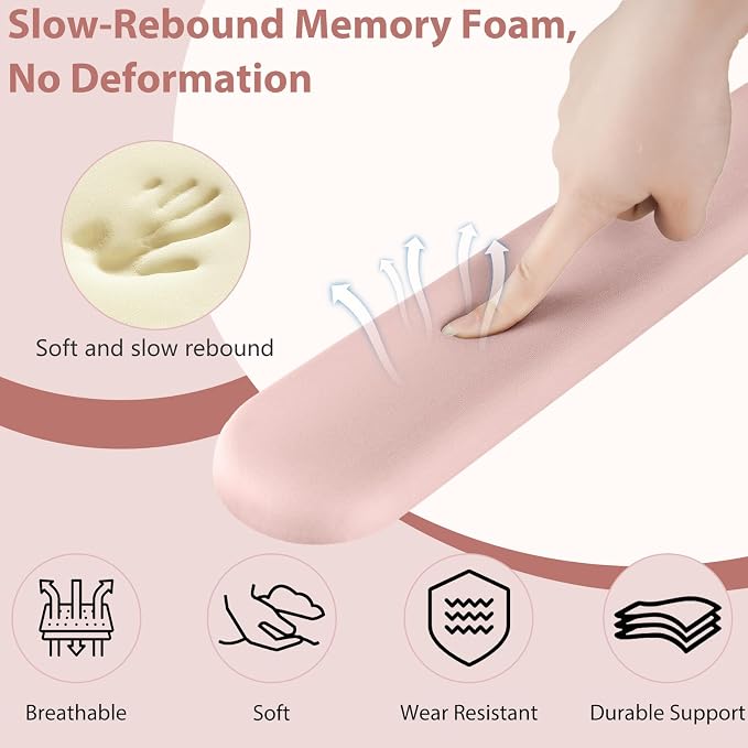 Sushret Mouse Pad and Keyboard Wrist Rest, 3-in-1 Gel Memory Foam Ergonomic - Image 4