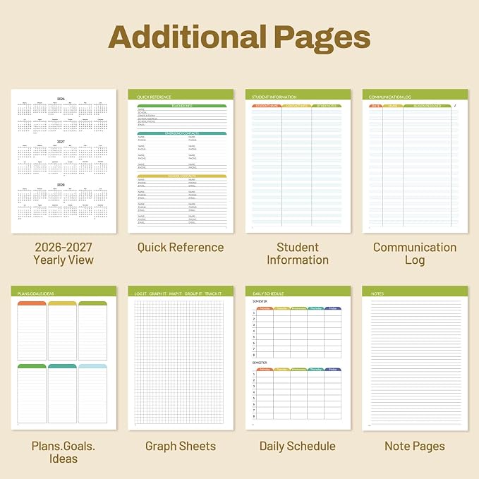 SUNEE Teacher Planner 2026-2027 Academic Year, 7 Periods Lesson Plan Book Jul - Image 5