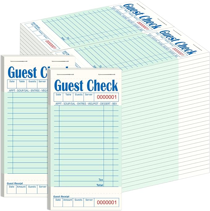 ZPARIK 60 Pack/3000 Tickets Guest Checks Books by ZPARIK