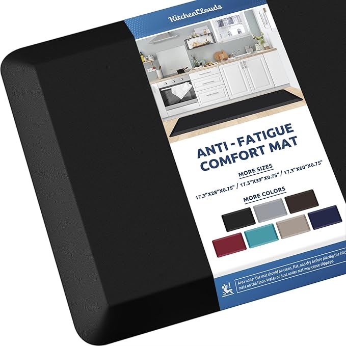 KitchenClouds Kitchen Mat Cushioned Anti Fatigue Kitchen Rug 0.8inch Water by KitchenClouds