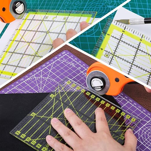 UOOU 4 Pack Quilting Ruler, Quilting Ruler Quilting Templates Fabric Cutting - Image 6