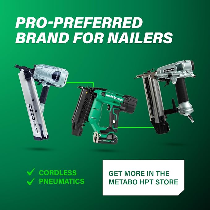 Metabo HPT Narrow Crown Stapler, 18 Gauge Pneumatic, N3804AB3 | Ergonomic Design - Image 12