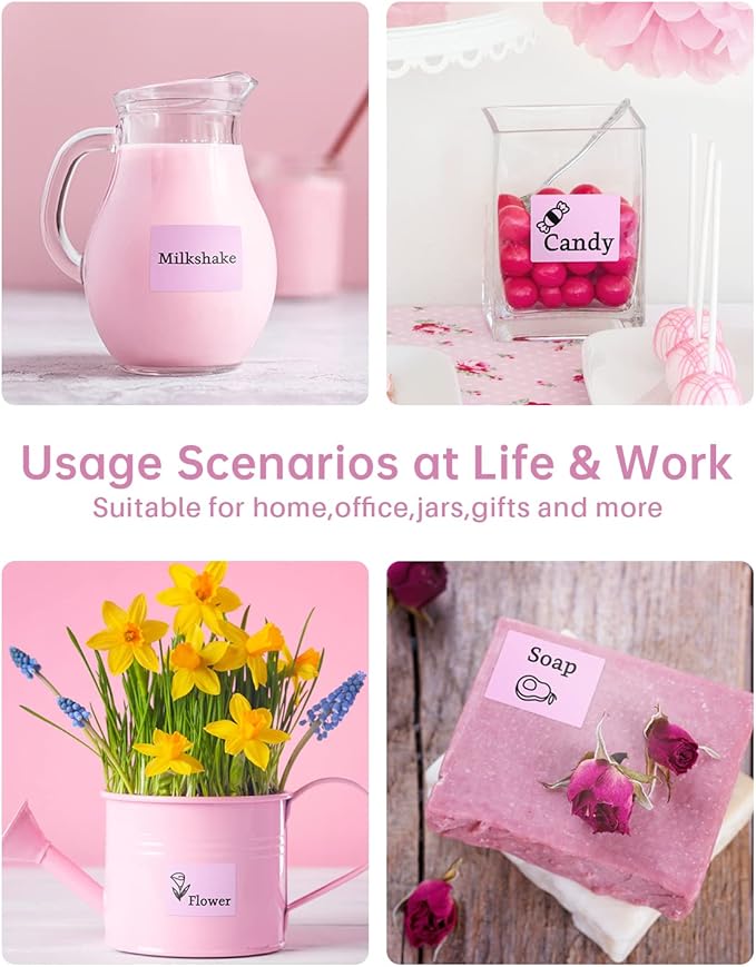 Phomemo M220 Labels,3 Roll Pink Labels for M220 M110 M108 M250 M260 M221 M200 M120 M150 Label Maker,1.57'' x 1.18''(40 x 30mm) Sticker Label for Barcode,Name,Home,Office,School-DeskLoop Office