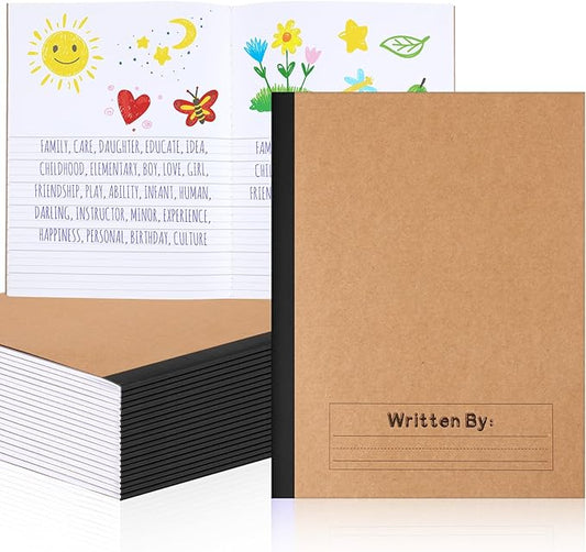 Henoyso 20 Pcs Primary Composition Notebook 9 3/4 x 7 1/2 Inch Kids Journal, Back to School Supplies, K-2 Primary Writing Notebook for Kids Student Draw and Write Story Journal (Black Color)-DeskLoop Office