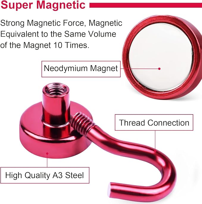 DIYMAG Magnetic Hooks, 30Lbs Strong Heavy Duty Cruise Magnet S-Hook - Image 2