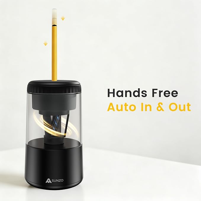 SUNZO Electric Pencil Sharpener, Fully Automatic Sharpener - Image 3