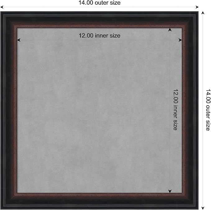 Amanti Art Black Framed Magnetic Board 14x14 X-Small Vision Board - Image 4