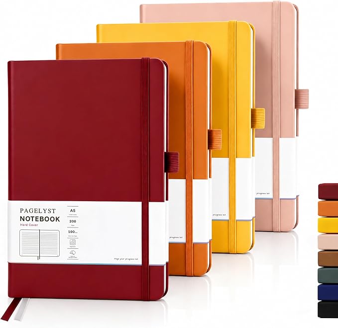 PAGELYST Lined Journal Notebook, 4 Pack Leather Journal by Unknown