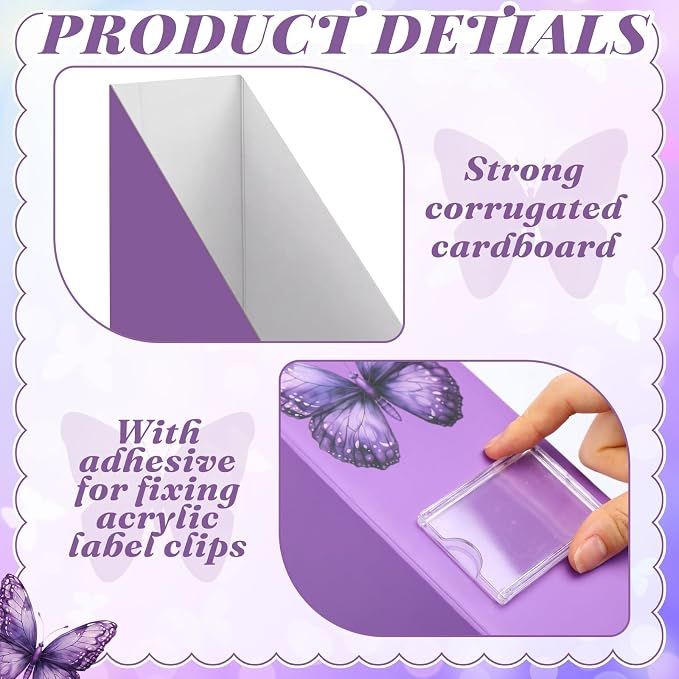 AmazingSpark Set of 4 Purple Butterfly Magazine Holder Decorative Foldable - Image 4