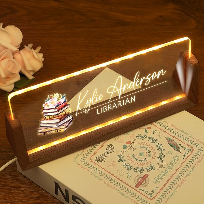 Custom Light Up Name Plate for Desk, Desk Name Plate Personalized - Image 5