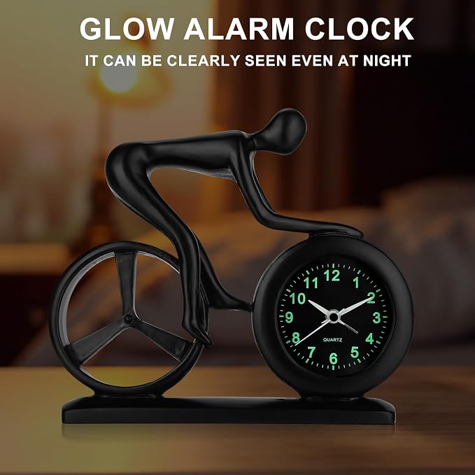 CIGERA Racing Bicycle Desk Alarm Clock Battery Operated, Glow-in-The-Dark Dial - Image 4