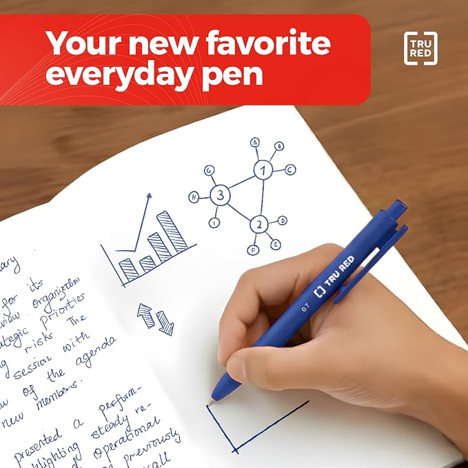Staples TRU RED Retractable Gel Pens, Medium Point 0.7mm, 12 Pack - Image 8