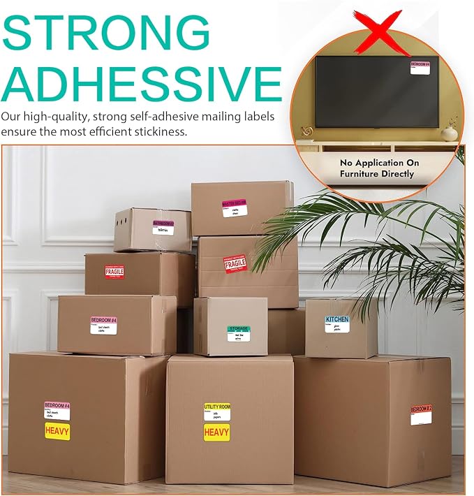 1200 Count 3 x 2 Inch Large Home Moving Packing Box Labels - Image 5