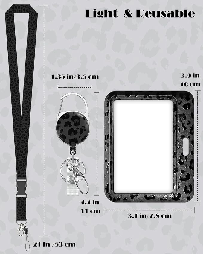 Uniclife Fashionable Sliding Badge Holder Horizontal Leopard - Image 6