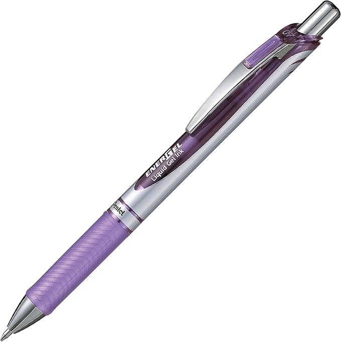 Pentel EnerGel RTX Retractable Liquid Gel Ink Pen, Medium line, Lilac Ink - Image 4