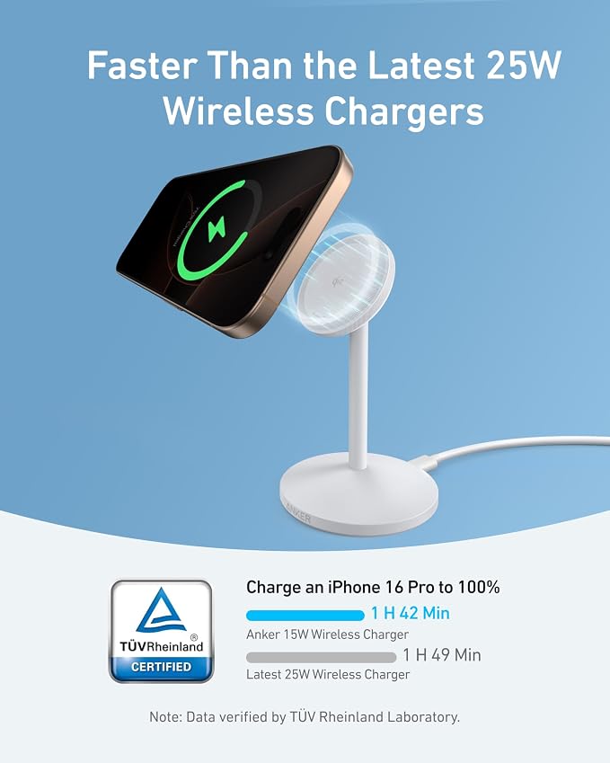 Anker MagGo iPhone 17 MagSafe Charger Compatible Stand, 15W Fast Magnetic - Image 2